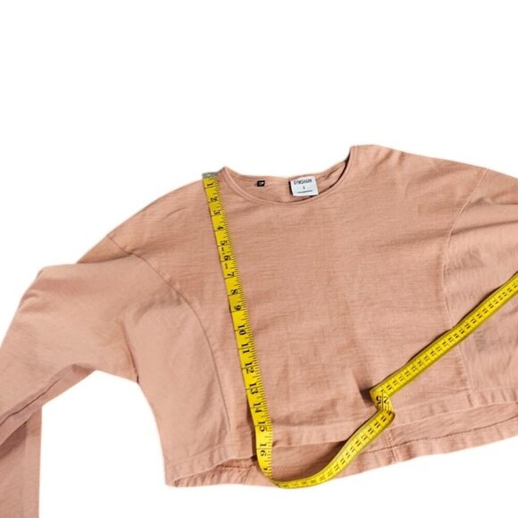 Gymshark Womens Long Sleeve Cropped Sweatshirt, Cotton, Peach, Size Small - Picture 4 of 8